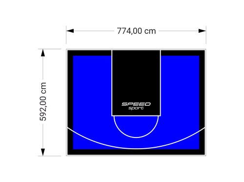 46M2/592X774CM NIEBIESKO-CZARNE BOISKO DO KOSZYKÓWKI SPEEDSPORT HEXA POWER PRO