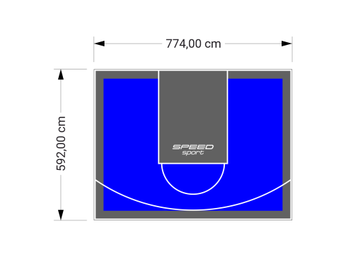 46M2/592X774CM NIEBIESKO-GRAFITOWE BOISKO DO KOSZYKÓWKI SPEEDSPORT HEXA POWER PRO