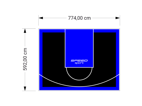 46M2/592X774CM CZARNO-NIEBIESKIE BOISKO DO KOSZYKÓWKI SPEEDSPORT HEXA POWER PRO