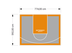 46M2/592X774CM SZARO-POMARAŃCZOWE BOISKO DO KOSZYKÓWKI SPEEDSPORT HEXA POWER PRO