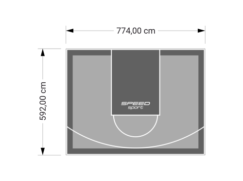 46M2/592X774CM SZARO-GRAFITOWE BOISKO DO KOSZYKÓWKI SPEEDSPORT HEXA POWER PRO