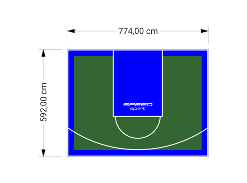 46M2/592X774CM ZIELONO-NIEBIESKIE BOISKO DO KOSZYKÓWKI SPEEDSPORT HEXA POWER PRO