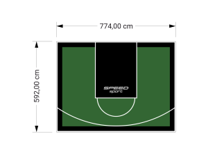 46M2/592X774CM ZIELONO-CZARNE BOISKO DO KOSZYKÓWKI SPEEDSPORT HEXA POWER PRO