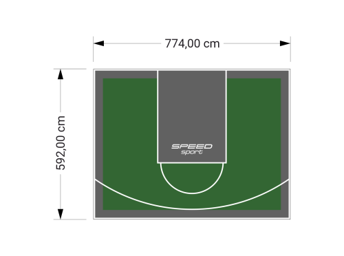 46M2/592X774CM ZIELONO-GRAFITOWE BOISKO DO KOSZYKÓWKI SPEEDSPORT HEXA POWER PRO