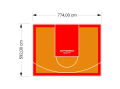 46M2/592X774CM POMARAŃCZOWO-CZERWONE BOISKO DO KOSZYKÓWKI SPEEDSPORT HEXA POWER PRO