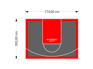 46M2/592X774CM GRAFITOWO-CZERWONE BOISKO DO KOSZYKÓWKI SPEEDSPORT HEXA POWER PRO