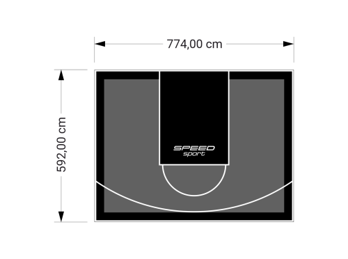 46M2/592X774CM GRAFITOWO-CZARNE BOISKO DO KOSZYKÓWKI SPEEDSPORT HEXA POWER PRO