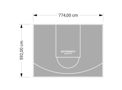 46M2/592X774CM SZARE BOISKO DO KOSZYKÓWKI SPEEDSPORT HEXA POWER PRO