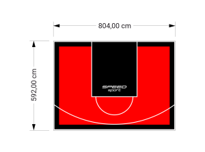 48M2/592X804CM CZERWONO-CZARNE BOISKO DO KOSZYKÓWKI SPEEDSPORT HEXA POWER PRO