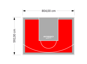 48M2/592X804CM CZERWONO-SZARE BOISKO DO KOSZYKÓWKI SPEEDSPORT HEXA POWER PRO