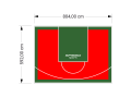 48M2/592X804CM CZERWONO-ZIELONE BOISKO DO KOSZYKÓWKI SPEEDSPORT HEXA POWER PRO