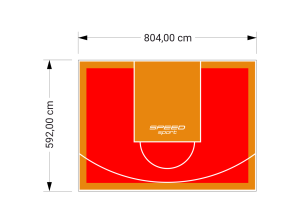 48M2/592X804CM CZERWONO-POMARAŃCZOWE BOISKO DO KOSZYKÓWKI SPEEDSPORT HEXA POWER PRO