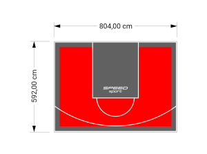 48M2/592X804CM CZERWONO-GRAFITOWE BOISKO DO KOSZYKÓWKI SPEEDSPORT HEXA POWER PRO