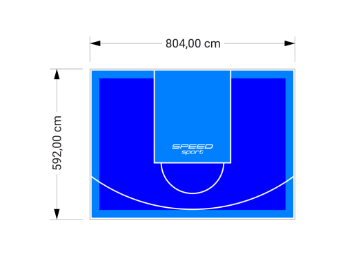 48M2/592X804CM NIEBIESKO-BŁĘKITNE BOISKO DO KOSZYKÓWKI SPEEDSPORT HEXA POWER PRO