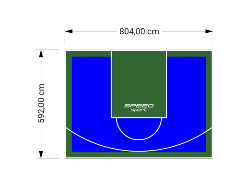 48M2/592X804CM NIEBIESKO-ZIELONE BOISKO DO KOSZYKÓWKI SPEEDSPORT HEXA POWER PRO