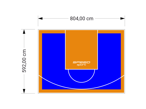 48M2/592X804CM NIEBIESKO-POMARAŃCZOWE BOISKO DO KOSZYKÓWKI SPEEDSPORT HEXA POWER PRO