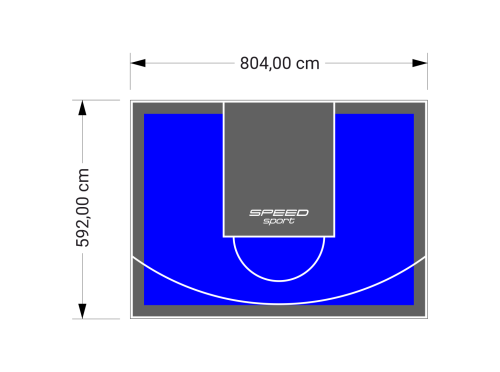48M2/592X804CM NIEBIESKO-GRAFITOWE BOISKO DO KOSZYKÓWKI SPEEDSPORT HEXA POWER PRO