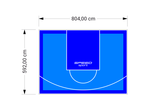 48M2/592X804CM BŁĘKITNO-NIEBIESKIE BOISKO DO KOSZYKÓWKI SPEEDSPORT HEXA POWER PRO