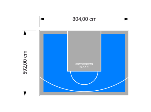 48M2/592X804CM BŁĘKITNO-SZARE BOISKO DO KOSZYKÓWKI SPEEDSPORT HEXA POWER PRO