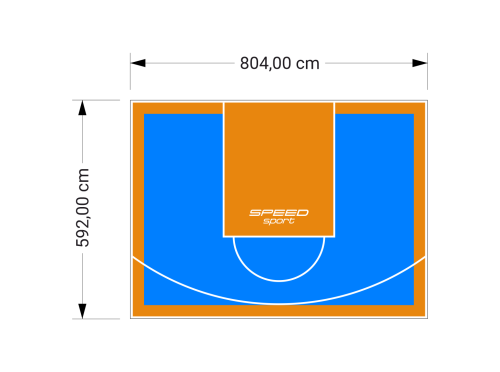 48M2/592X804CM BŁĘKITNO-POMARAŃCZOWE BOISKO DO KOSZYKÓWKI SPEEDSPORT HEXA POWER PRO