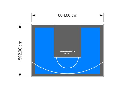48M2/592X804CM BŁĘKITNO-GRAFITOWE BOISKO DO KOSZYKÓWKI SPEEDSPORT HEXA POWER PRO