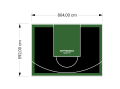 48M2/592X804CM CZARNO-ZIELONE BOISKO DO KOSZYKÓWKI SPEEDSPORT HEXA POWER PRO