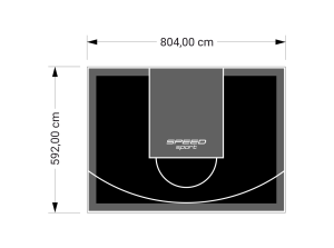 48M2/592X804CM CZARNO-GRAFITOWE BOISKO DO KOSZYKÓWKI SPEEDSPORT HEXA POWER PRO