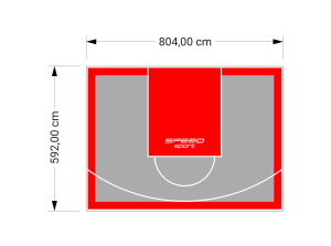 48M2/592X804CM SZARO-CZERWONE BOISKO DO KOSZYKÓWKI SPEEDSPORT HEXA POWER PRO