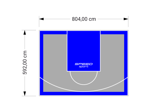 48M2/592X804CM SZARO-NIEBIESKIE BOISKO DO KOSZYKÓWKI SPEEDSPORT HEXA POWER PRO