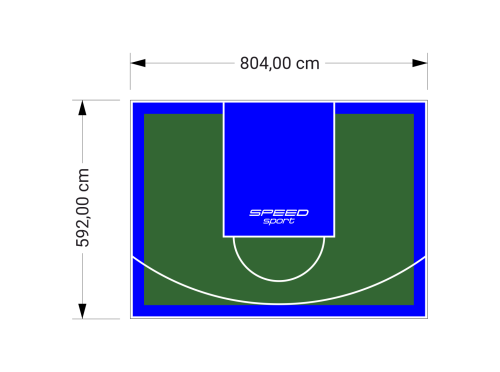 48M2/592X804CM ZIELONO-NIEBIESKIE BOISKO DO KOSZYKÓWKI SPEEDSPORT HEXA POWER PRO