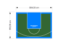 48M2/592X804CM ZIELONO-BŁĘKITNE BOISKO DO KOSZYKÓWKI SPEEDSPORT HEXA POWER PRO