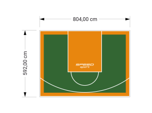48M2/592X804CM ZIELONO-POMARAŃCZOWE BOISKO DO KOSZYKÓWKI SPEEDSPORT HEXA POWER PRO