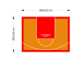 48M2/592X804CM POMARAŃCZOWO-CZERWONE BOISKO DO KOSZYKÓWKI SPEEDSPORT HEXA POWER PRO