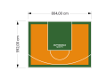 48M2/592X804CM POMARAŃCZOWO-ZIELONE BOISKO DO KOSZYKÓWKI SPEEDSPORT HEXA POWER PRO