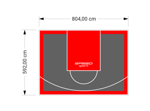 48M2/592X804CM GRAFITOWO-CZERWONE BOISKO DO KOSZYKÓWKI SPEEDSPORT HEXA POWER PRO