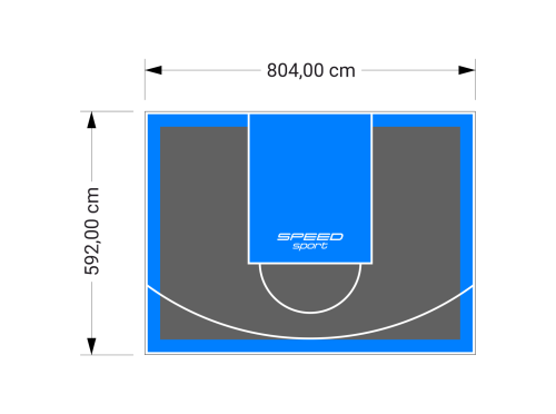 48M2/592X804CM GRAFITOWO-BŁĘKITNE BOISKO DO KOSZYKÓWKI SPEEDSPORT HEXA POWER PRO