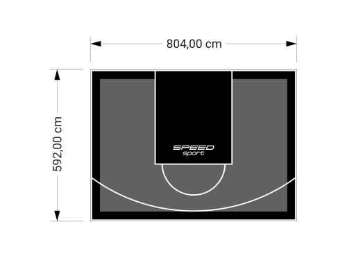 48M2/592X804CM GRAFITOWO-CZARNE BOISKO DO KOSZYKÓWKI SPEEDSPORT HEXA POWER PRO