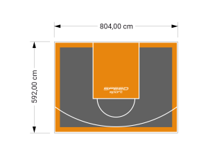 48M2/592X804CM GRAFITOWO-POMARAŃCZOWE BOISKO DO KOSZYKÓWKI SPEEDSPORT HEXA POWER PRO