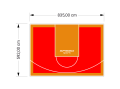 49M2/592X835CM CZERWONO-POMARAŃCZOWE BOISKO DO KOSZYKÓWKI SPEEDSPORT HEXA POWER PRO
