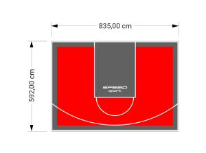 49M2/592X835CM CZERWONO-GRAFITOWE BOISKO DO KOSZYKÓWKI SPEEDSPORT HEXA POWER PRO