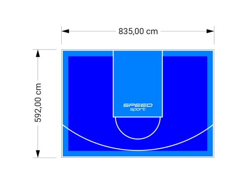 49M2/592X835CM NIEBIESKO-BŁĘKITNE BOISKO DO KOSZYKÓWKI SPEEDSPORT HEXA POWER PRO