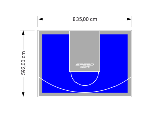 49M2/592X835CM NIEBIESKO-SZARE BOISKO DO KOSZYKÓWKI SPEEDSPORT HEXA POWER PRO