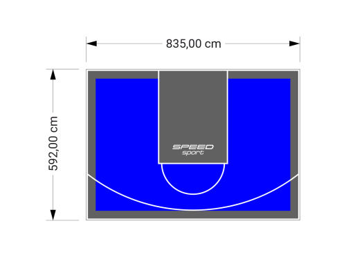 49M2/592X835CM NIEBIESKO-GRAFITOWE BOISKO DO KOSZYKÓWKI SPEEDSPORT HEXA POWER PRO