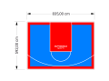 49M2/592X835CM BŁĘKITNO-CZERWONE BOISKO DO KOSZYKÓWKI SPEEDSPORT HEXA POWER PRO