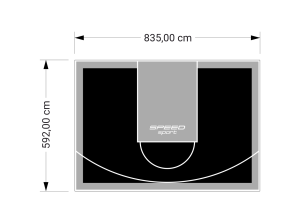 49M2/592X835CM CZARNO-SZARE BOISKO DO KOSZYKÓWKI SPEEDSPORT HEXA POWER PRO