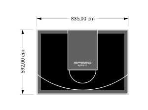 49M2/592X835CM CZARNO-GRAFITOWE BOISKO DO KOSZYKÓWKI SPEEDSPORT HEXA POWER PRO