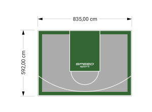 49M2/592X835CM SZARO-ZIELONE BOISKO DO KOSZYKÓWKI SPEEDSPORT HEXA POWER PRO