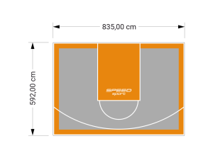 49M2/592X835CM SZARO-POMARAŃCZOWE BOISKO DO KOSZYKÓWKI SPEEDSPORT HEXA POWER PRO