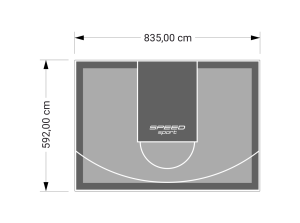 49M2/592X835CM SZARO-GRAFITOWE BOISKO DO KOSZYKÓWKI SPEEDSPORT HEXA POWER PRO