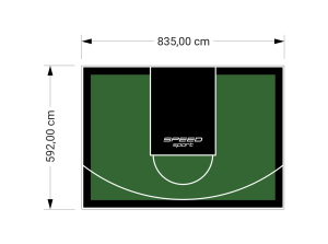 49M2/592X835CM ZIELONO-CZARNE BOISKO DO KOSZYKÓWKI SPEEDSPORT HEXA POWER PRO
